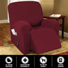 Stretch Recliner Chair Covers for Leather with Side Pocket - PrinceDeco