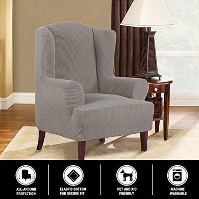 High Stretch Wingback Chair Slipcover for Living Room - PrinceDeco