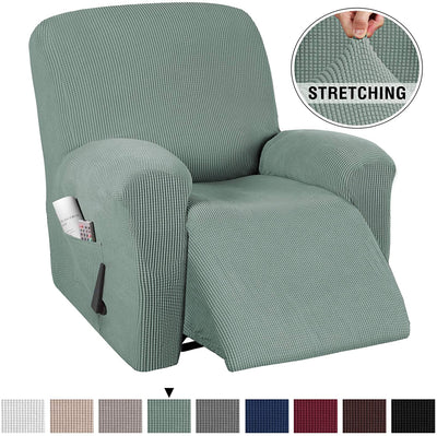 Stretch Recliner Chair Covers for Leather with Side Pocket - PrinceDeco