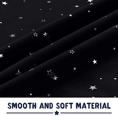 Blackout Kids Curtains for Bedroom Thermal Insulated Silver Twinkle Star Curtains - PrinceDeco