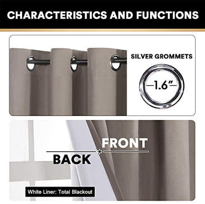 100% Blackout Curtains for Bedroom Durable Soft Thermal Insulated Curtain - PrinceDeco