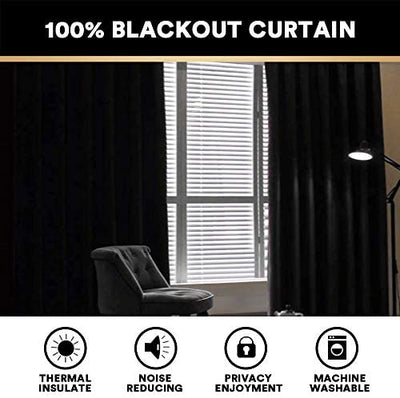 100% Blackout Curtains for Bedroom Durable Soft Thermal Insulated Curtain - PrinceDeco