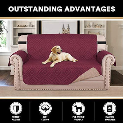 Quilted Loveseat Slipcover Sofa Covers for 2 Cushion Couch - PrinceDeco