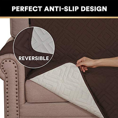 Quilted Loveseat Slipcover Sofa Covers for 2 Cushion Couch - PrinceDeco