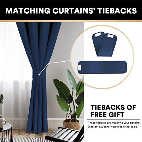 100% Blackout Curtains for Bedroom Durable Soft Thermal Insulated