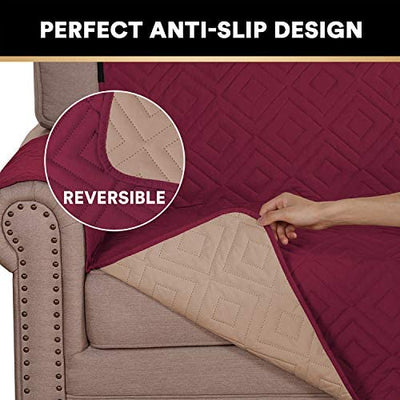 Quilted Loveseat Slipcover Sofa Covers for 2 Cushion Couch - PrinceDeco