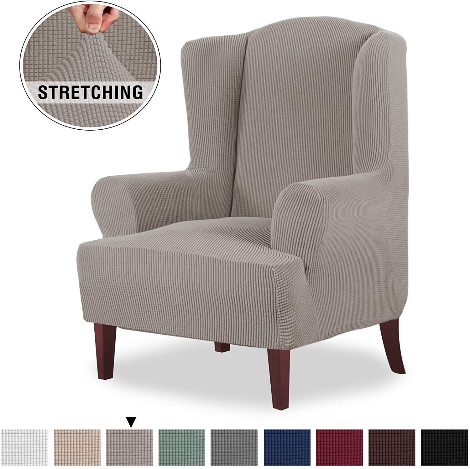 High Stretch Wingback Chair Slipcover for Living Room - PrinceDeco