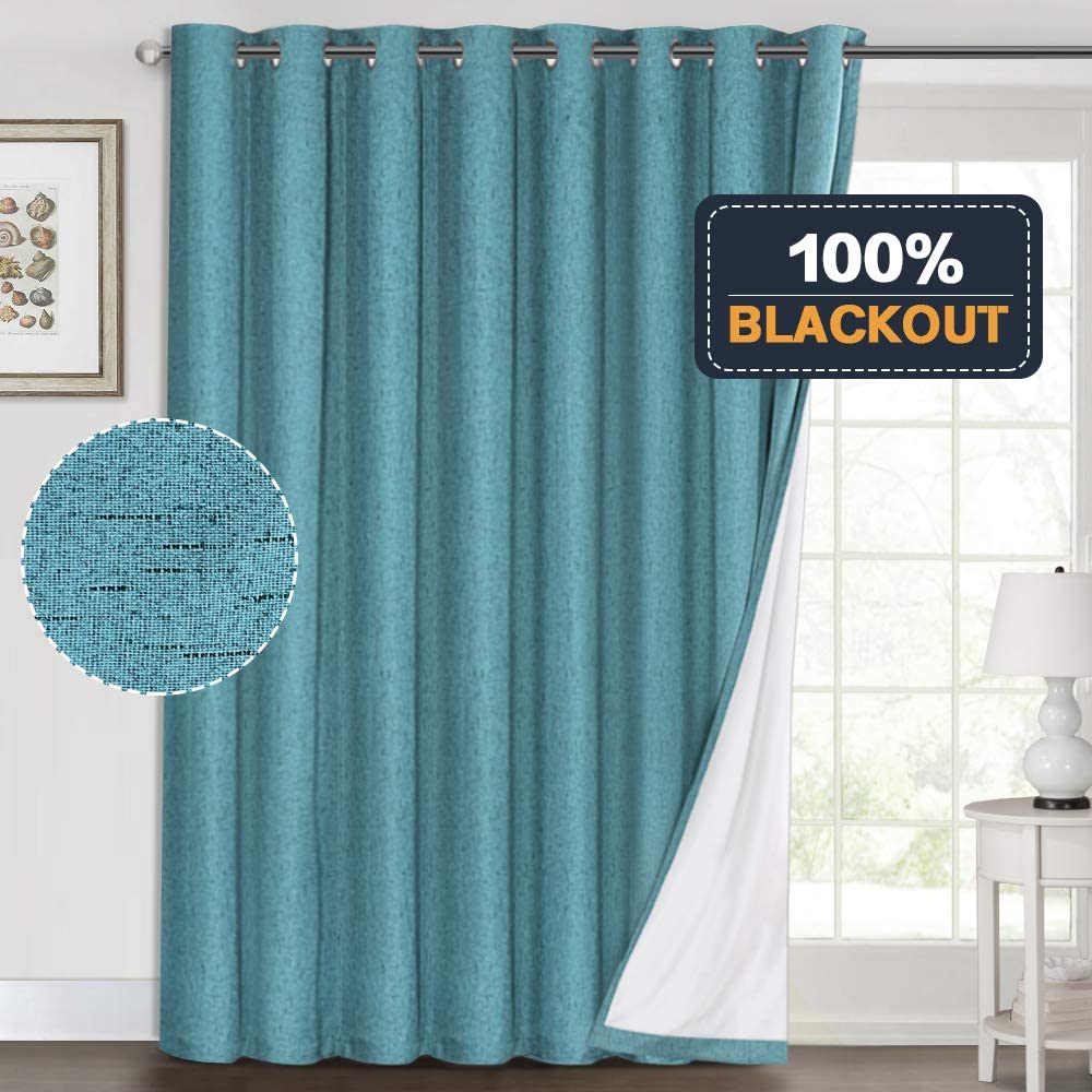 Extra Wide 100% Blackout Curtain Panel for Bedroom