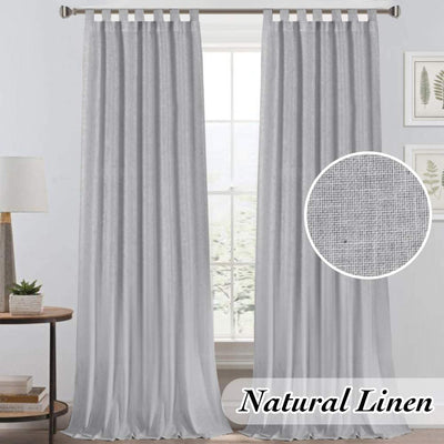 Light Reducing Natural Linen Curtains for Living Room - PrinceDeco