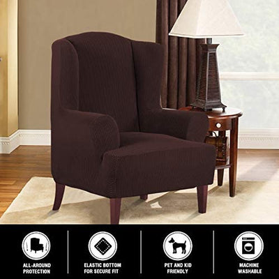 High Stretch Wingback Chair Slipcover for Living Room - PrinceDeco