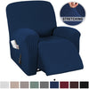 Stretch Recliner Chair Covers for Leather with Side Pocket - PrinceDeco